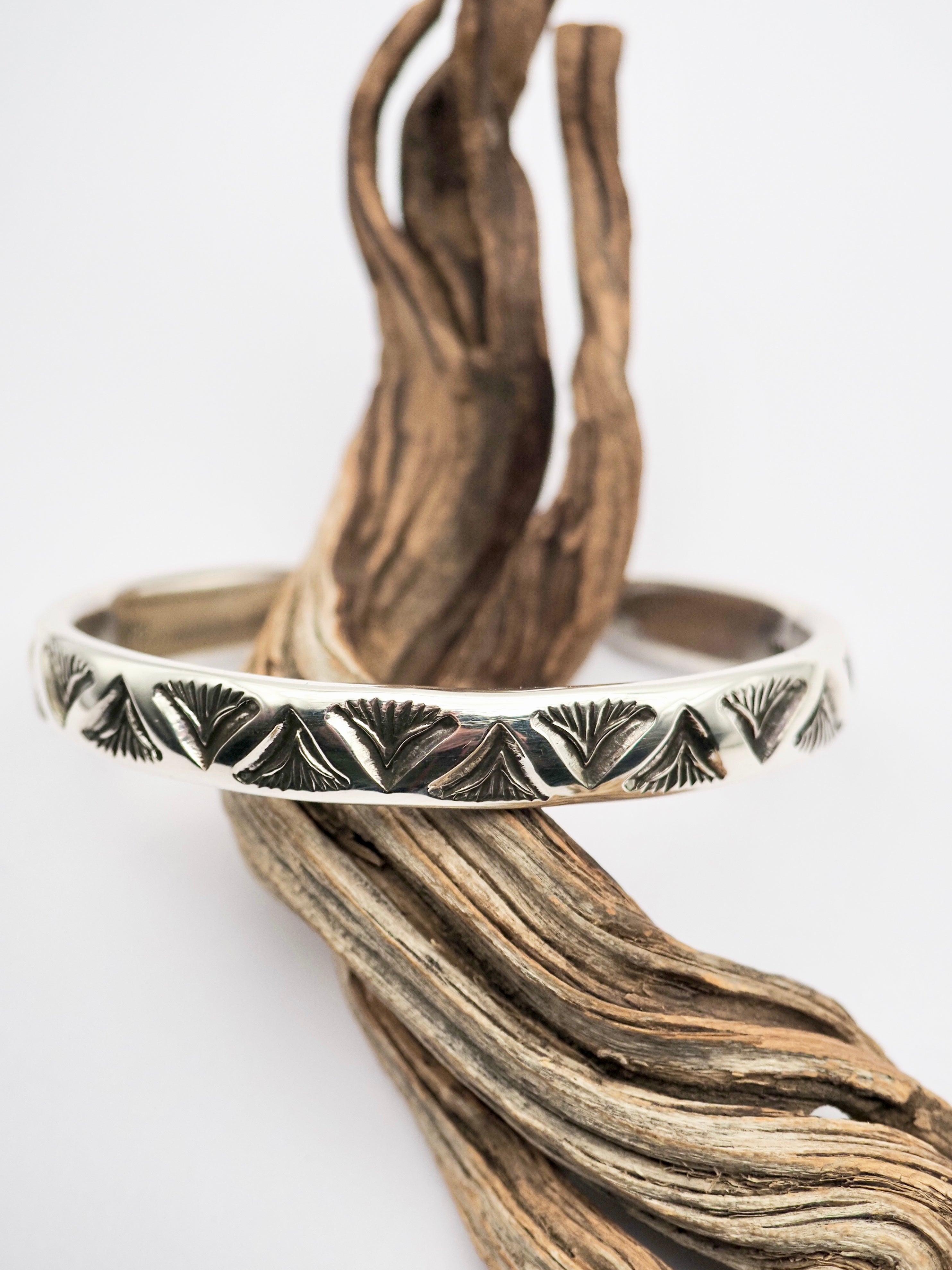 MTO Aloe Stamped Heavyweight Stacker Cuff