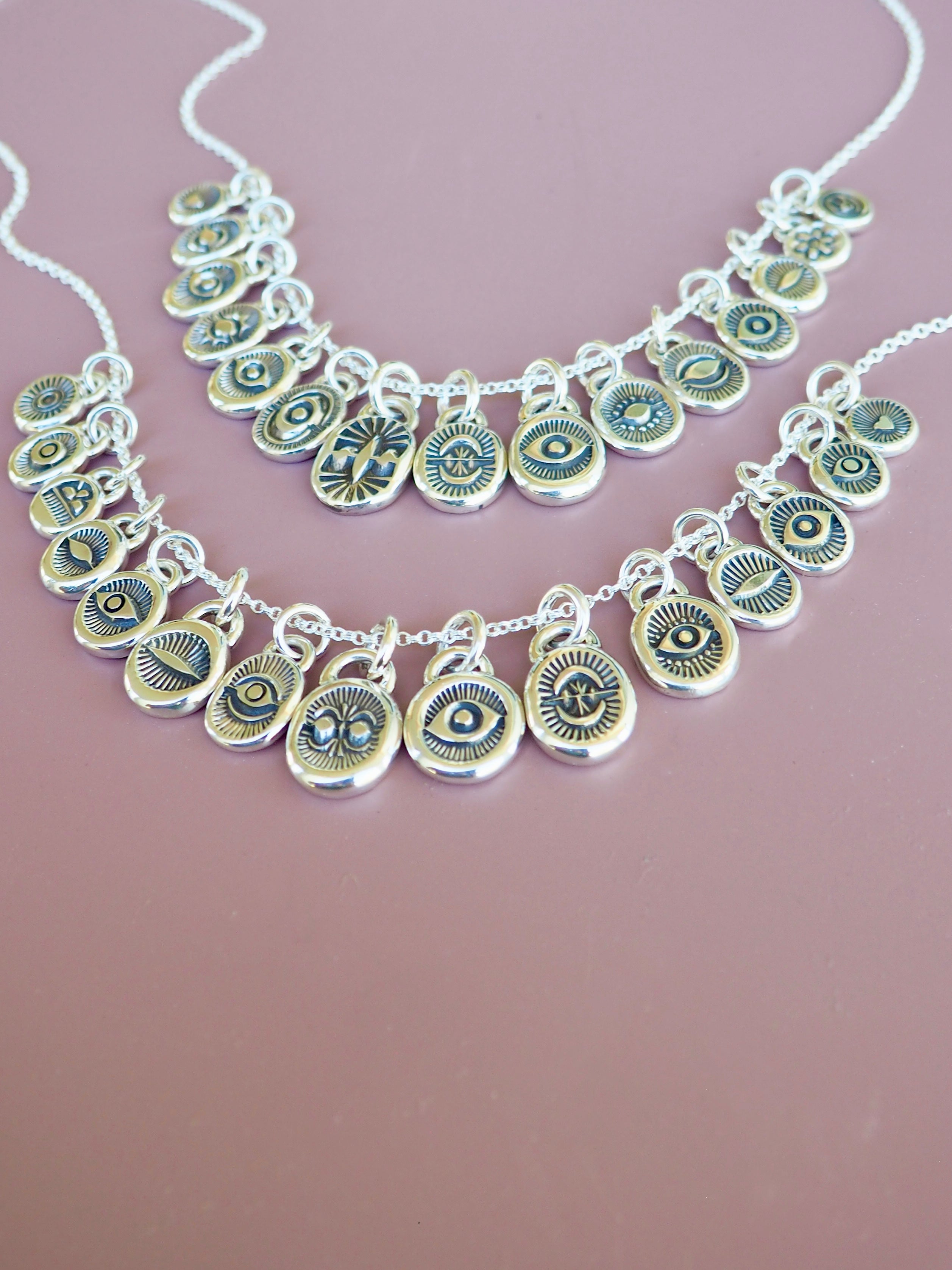 Sterling Silver Hand Stamped Mini Pendants