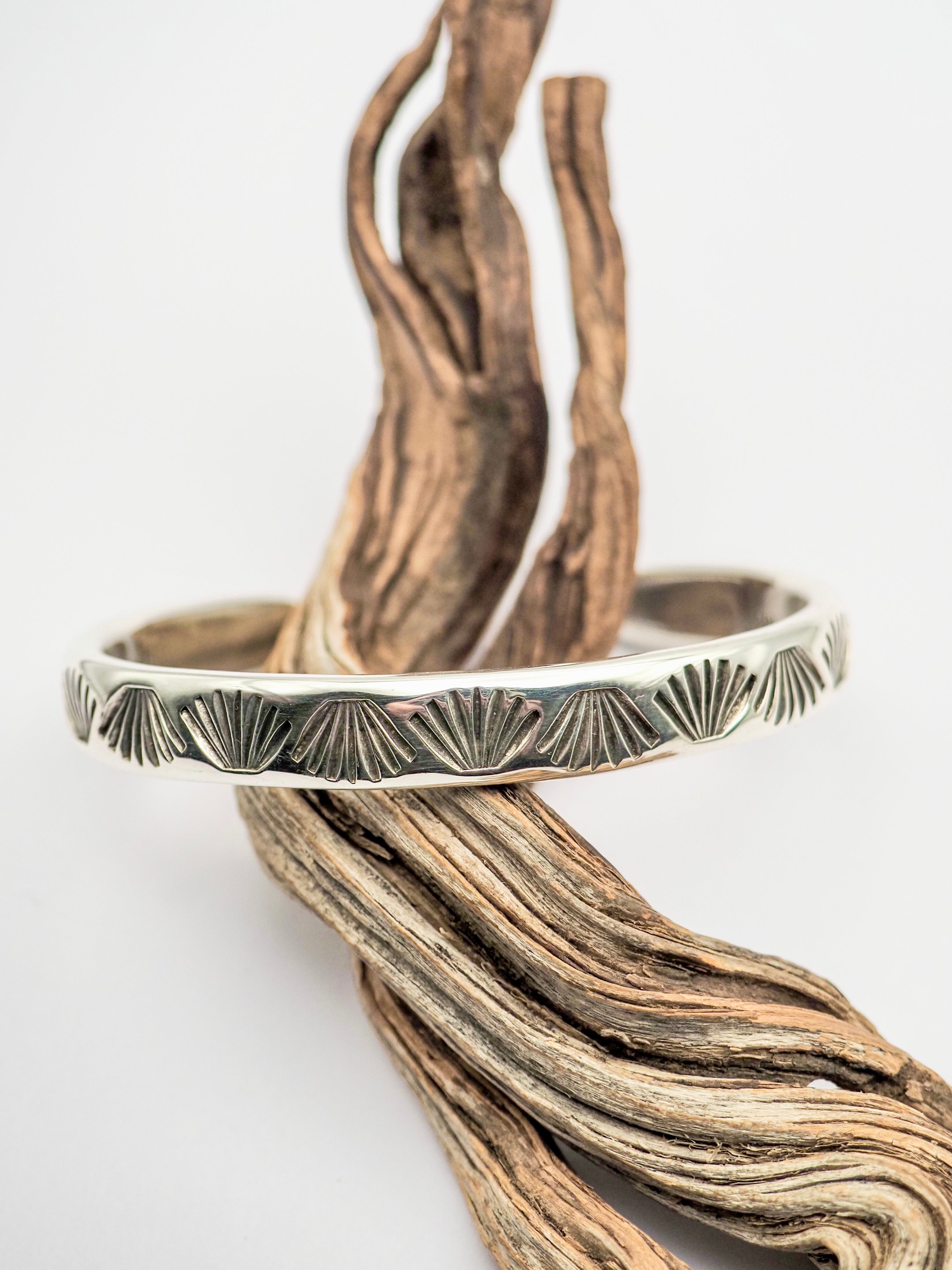 Agave II Heavyweight Hand Stamped Stacker Cuff XS