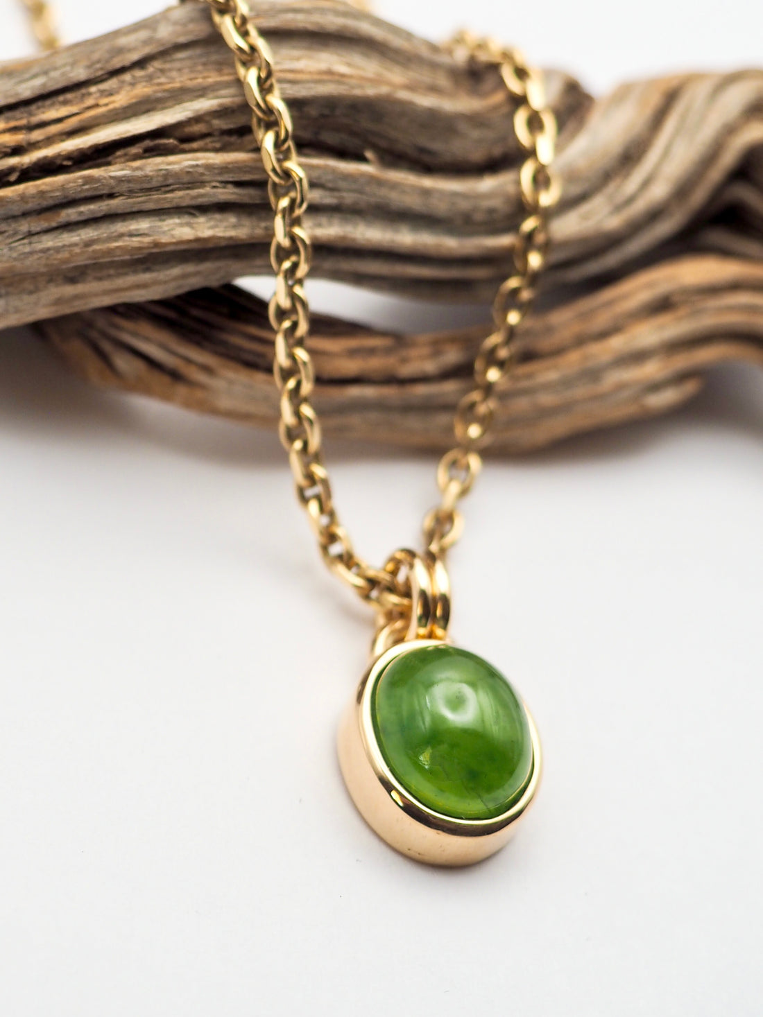 Hydrogrossular Green Garnet 14k Gold Pendant