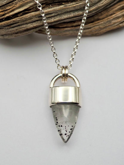 Hematite Quartz Spike Talisman Necklace