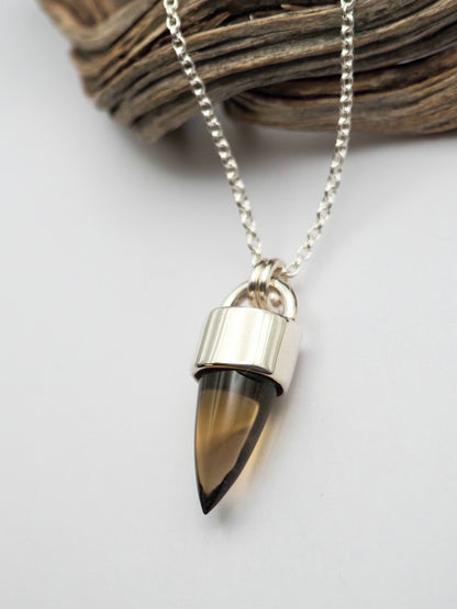 Smoky Citrine Spike Talisman Necklace