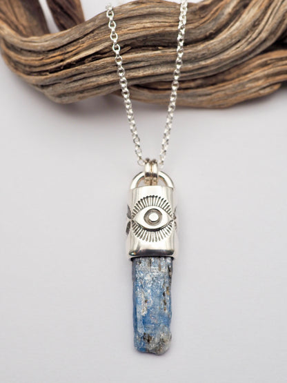 Blue Kyanite Eye Talisman Necklace