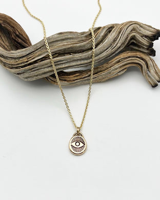 14k Gold Lucky Eye Pendant Necklace (G)