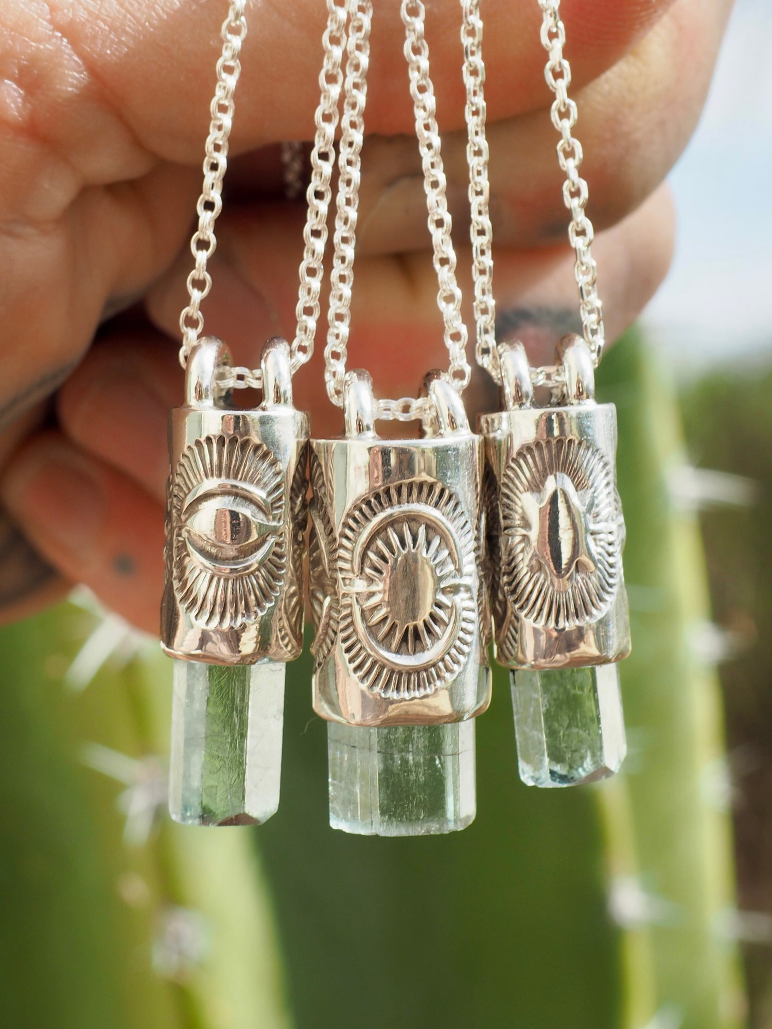 Gem Vanadium Beryl Eye II Talisman Necklace