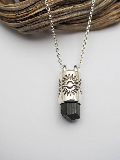 Black Tourmaline Eye Talisman Necklace