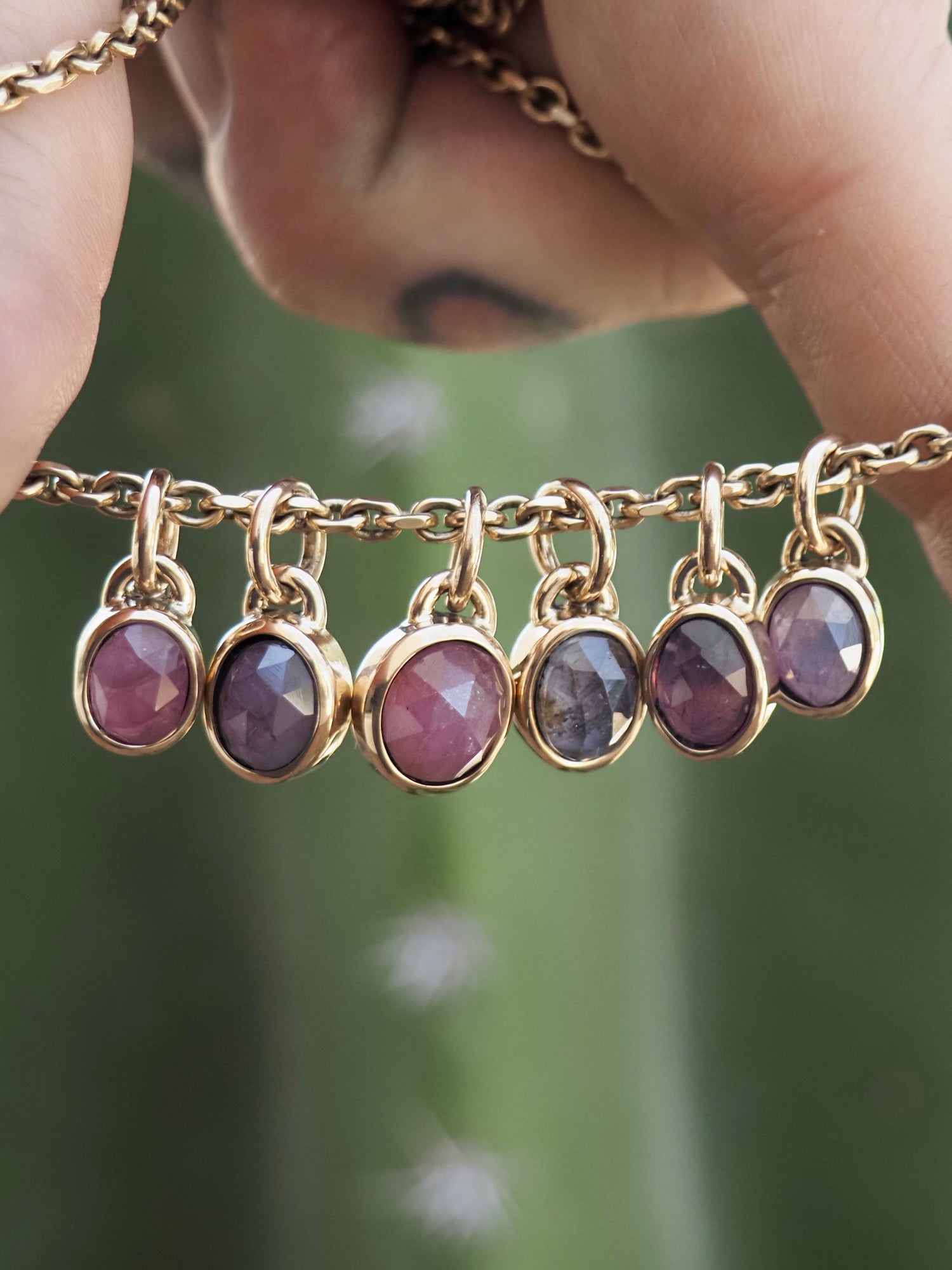 Umba Sapphire 14k Gold Mini Pendants