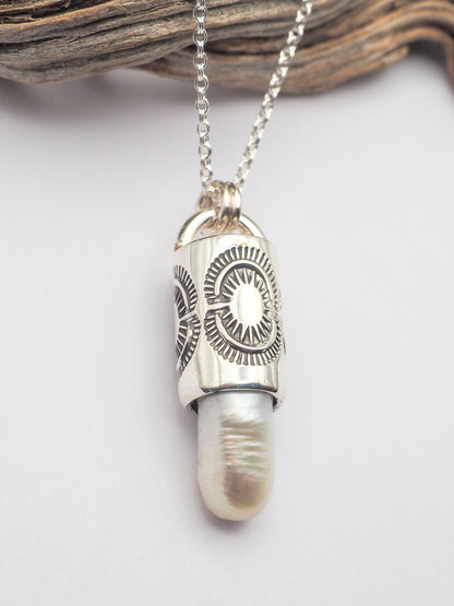 Pearl Sunburst Talisman Necklace