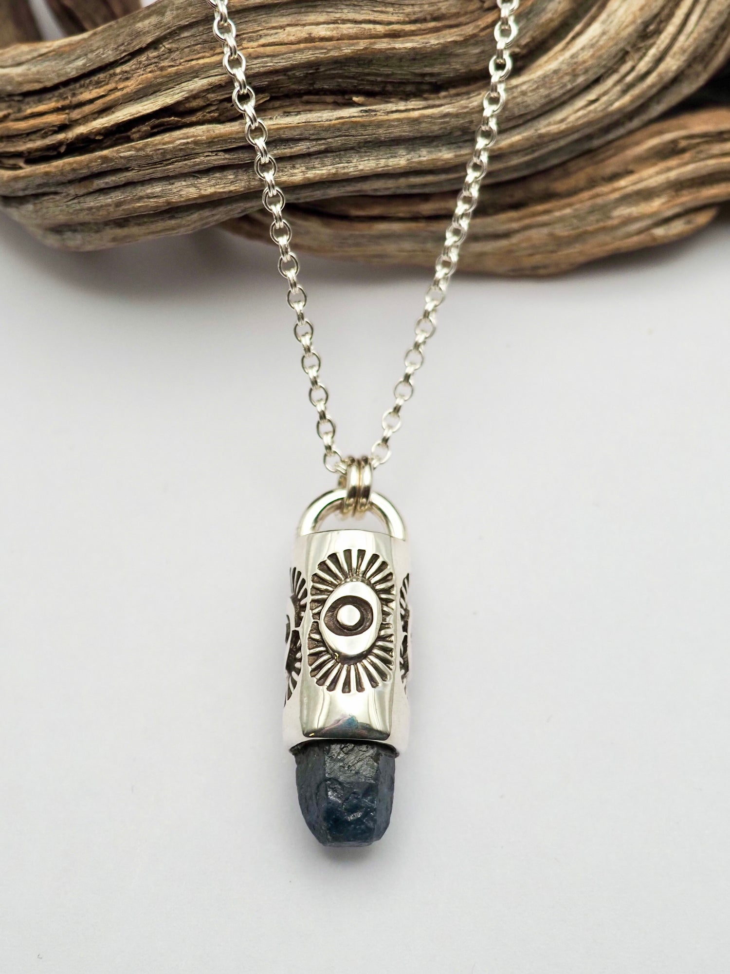Sapphire Tumbleweed Talisman Necklace