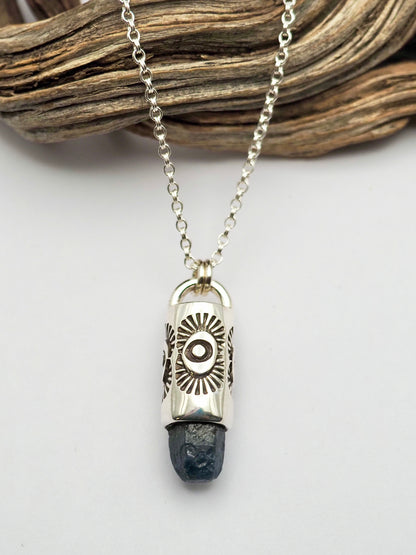Sapphire Tumbleweed Talisman Necklace