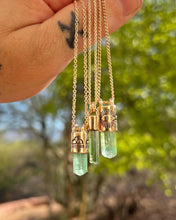 Green Tourmaline 14k Gold Raincloud Talisman Necklace