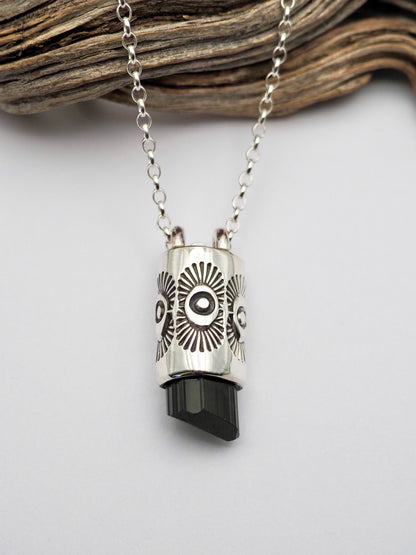 Black Tourmaline Tumbleweed Talisman Necklace