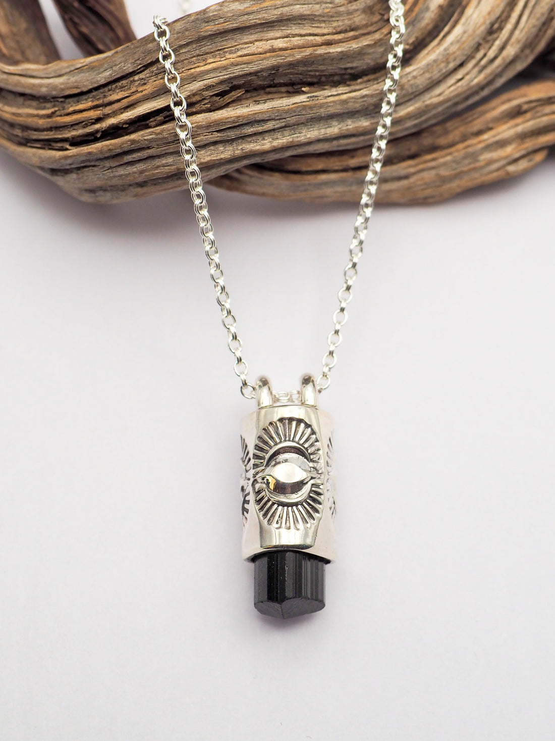 Black Tourmaline Eye II Talisman Necklace