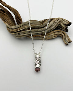 Pink Tourmaline Mini Eye/Burst Talisman Necklace