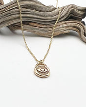 14k Gold Lucky Eye Pendant Necklace (D)