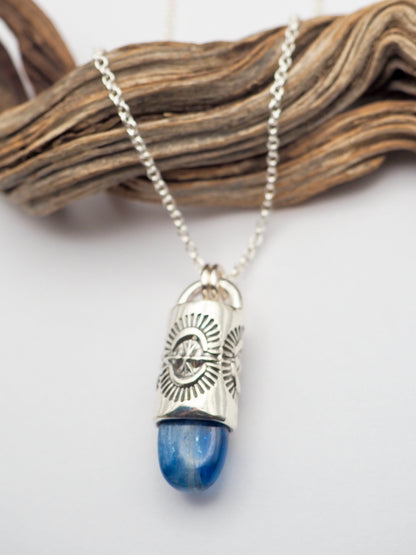 Polished Blue Kyanite Portal Talisman Necklace