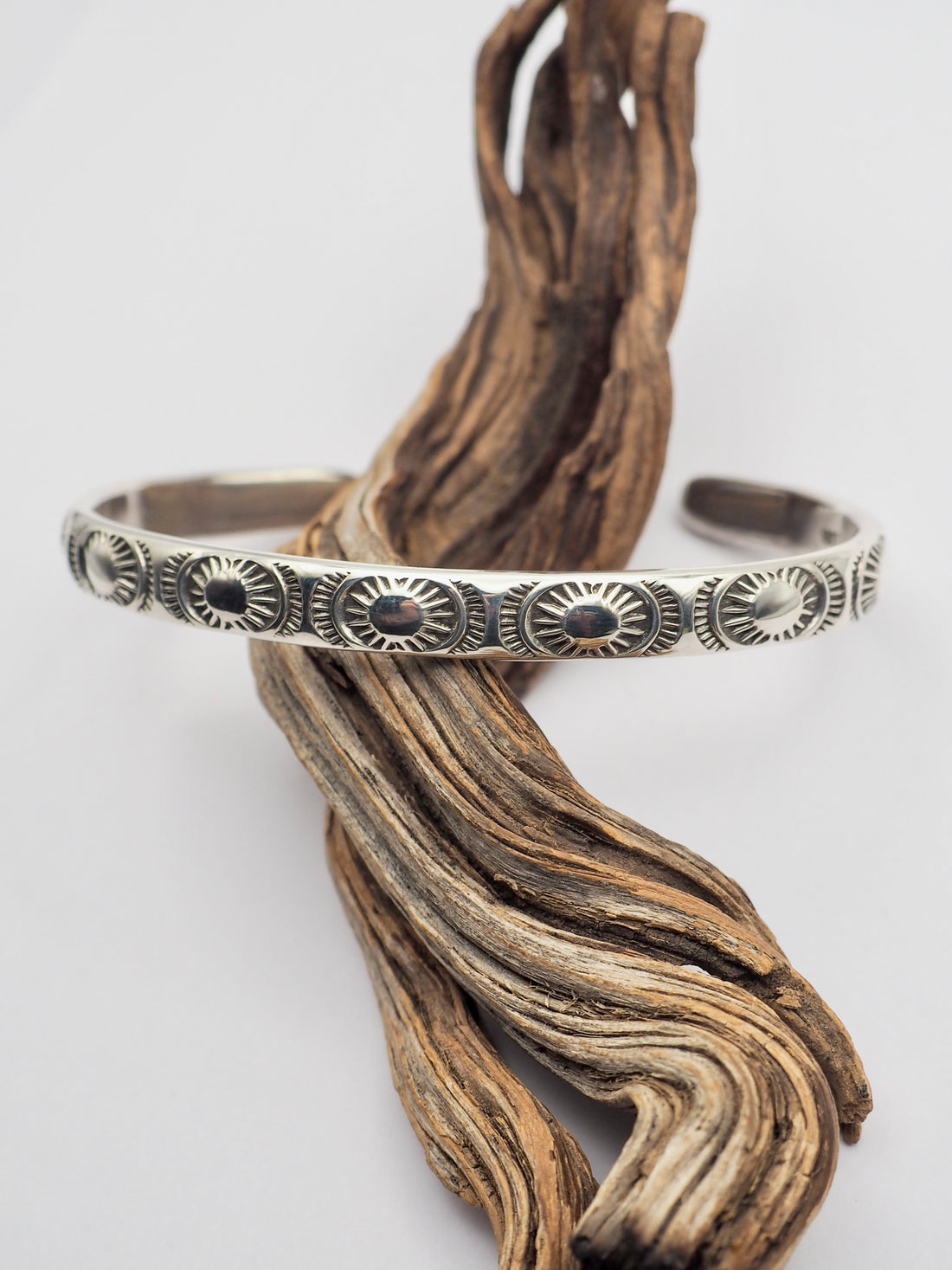 Burst Hand Stamped Stacker Cuff M/L