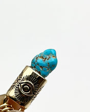 Lone Mountain Turquoise 14k Gold Eye Talisman Necklace