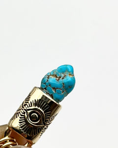 Lone Mountain Turquoise 14k Gold Eye Talisman Necklace