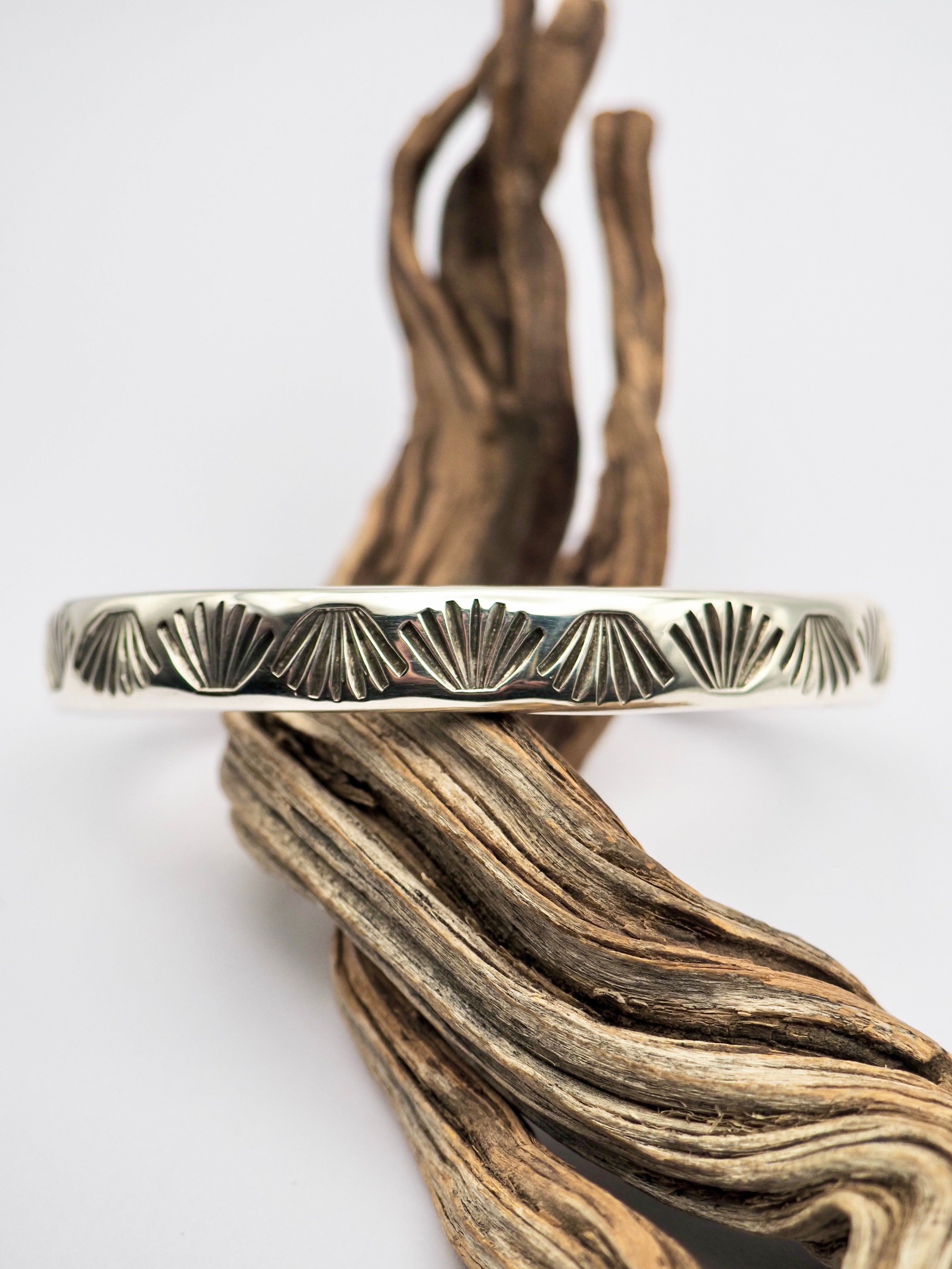 Agave II Heavyweight Hand Stamped Stacker Cuff XS