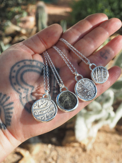 Ancient Roman Bronze Coin Talisman Necklace