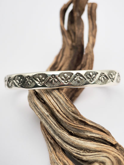 Opuntia Heavyweight Hand Stamped Stacker Cuff XS