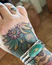 Numi Olive Stone Mountain Turquoise Three Band Big Mama Cuff M/L