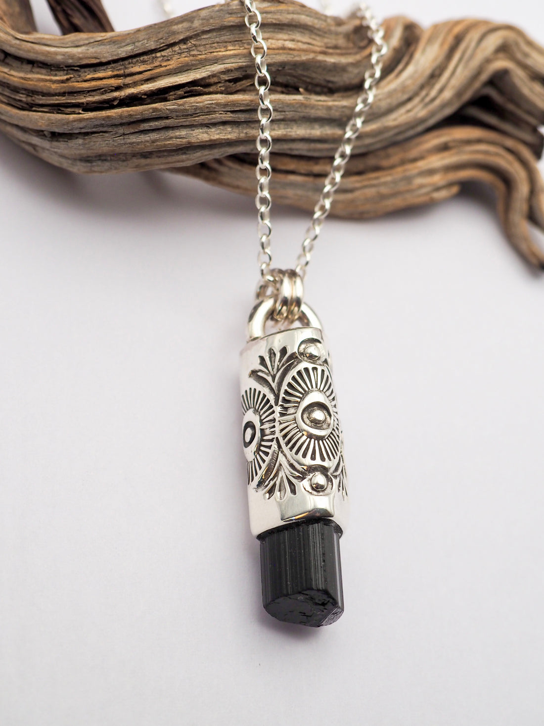 Black Tourmaline Tumbleweed/Desert Talisman Necklace