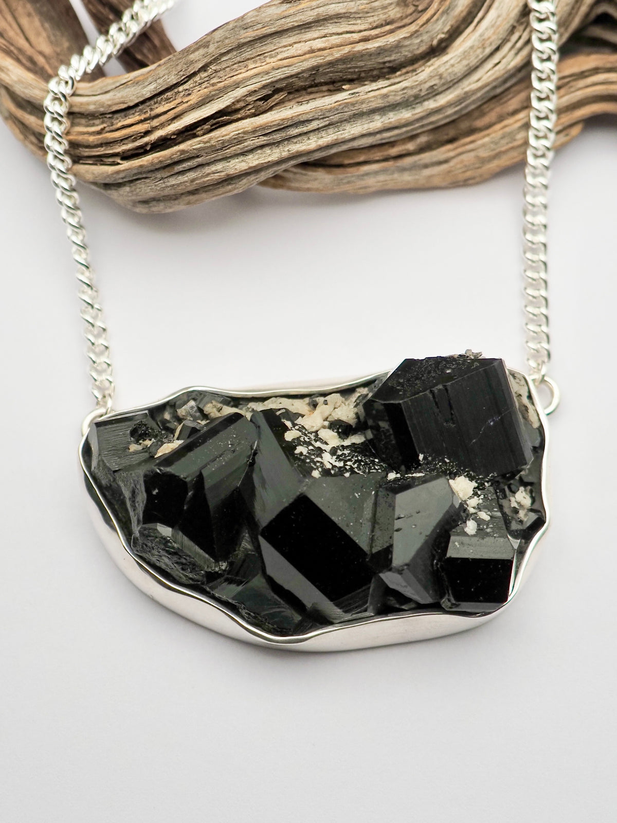 Black Tourmaline Cluster Talisman Necklace
