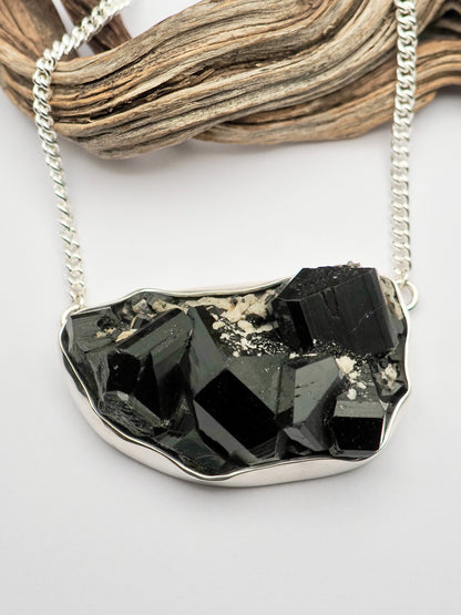 Black Tourmaline Cluster Talisman Necklace