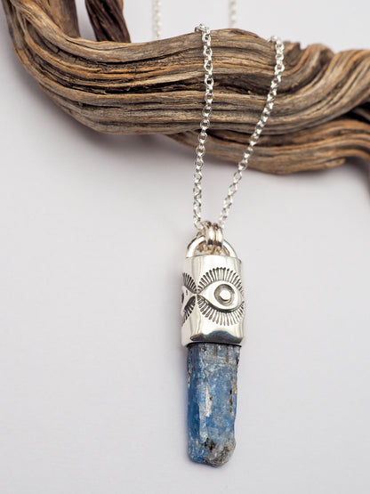 Blue Kyanite Eye Talisman Necklace