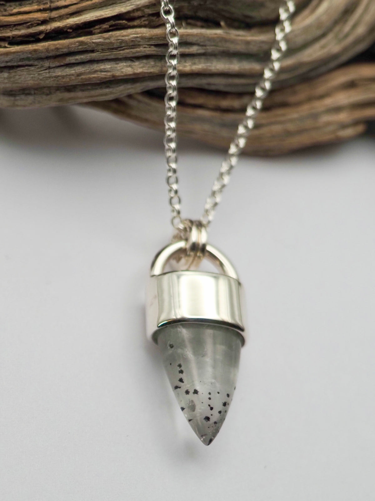 Hematite Quartz Spike Talisman Necklace