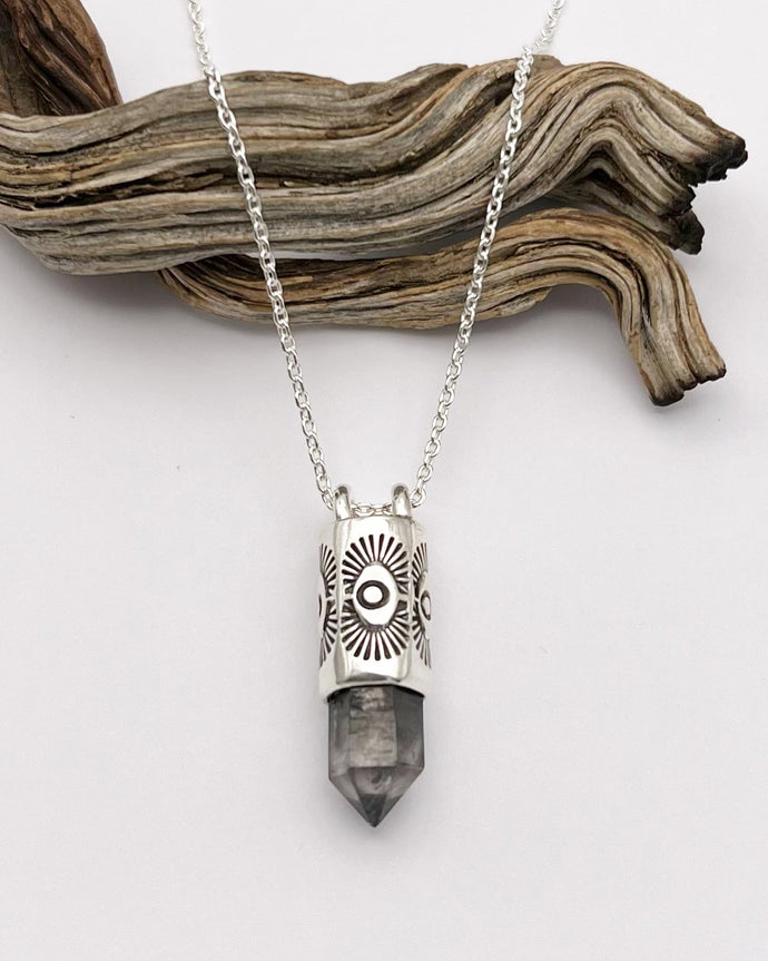 Tibetan Quartz Tumbleweed Talisman Necklace