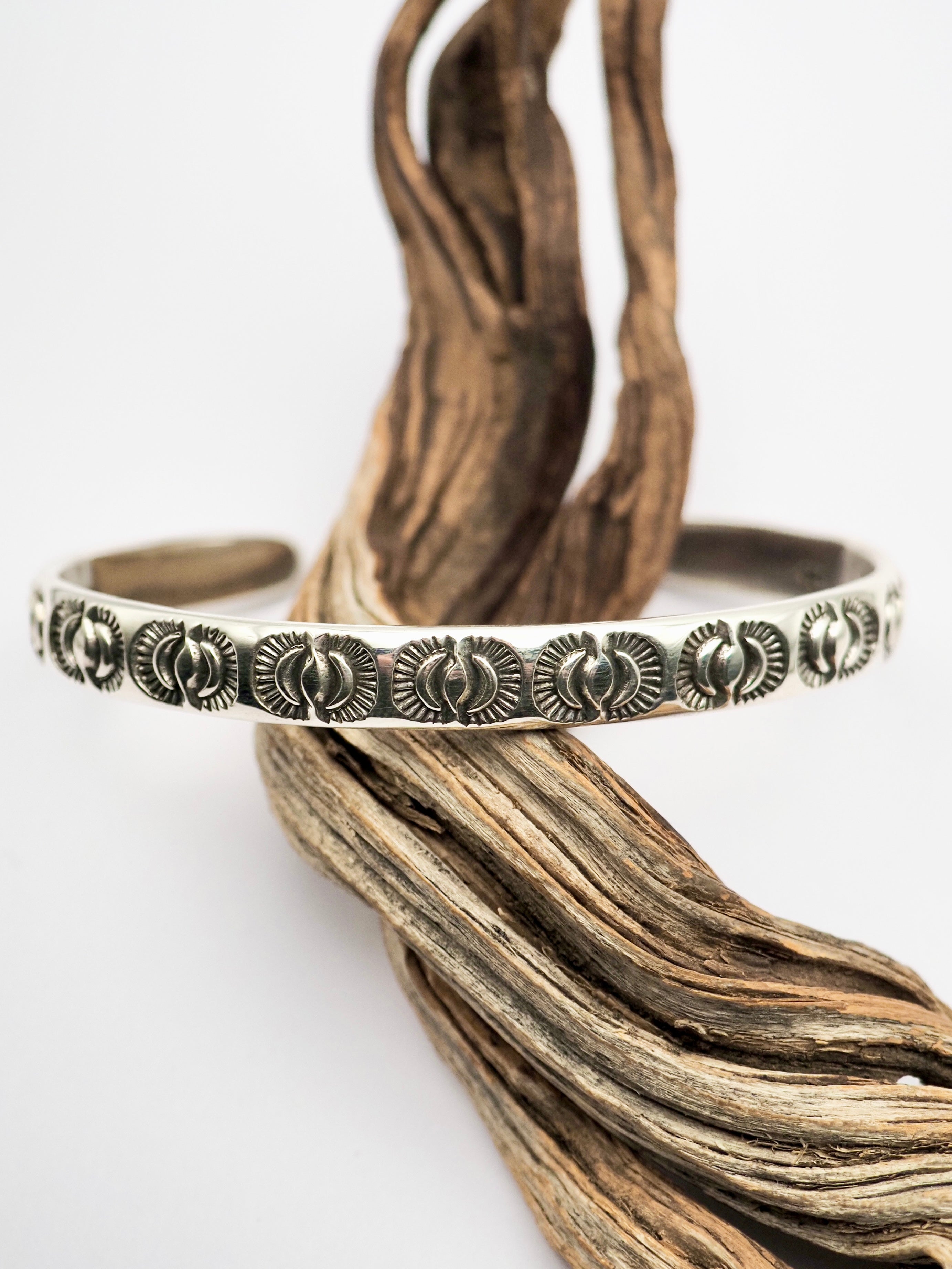 Sunrise Hand Stamped Stacker Cuff S/M