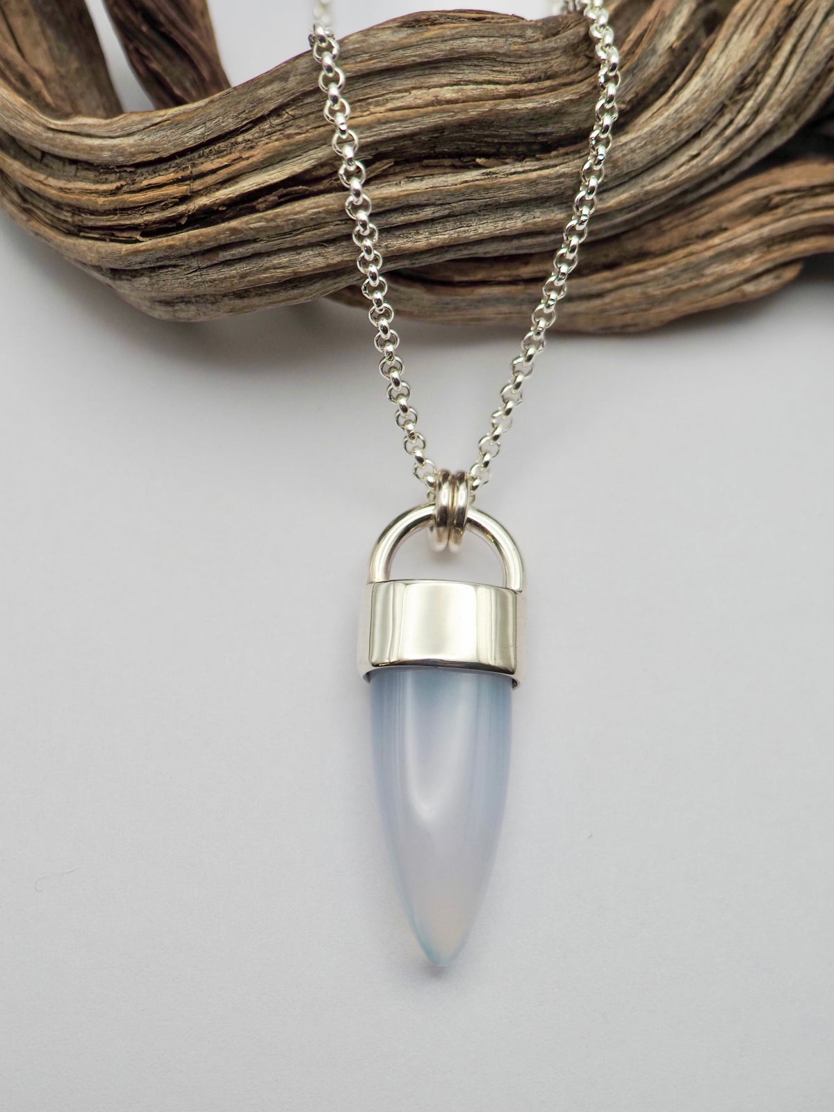 Chalcedony Spike Talisman Necklace