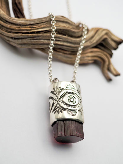 Rubellite Tourmaline Eye/Desert Talisman Necklace