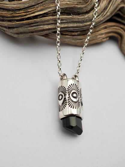 Black Tourmaline Tumbleweed Talisman Necklace