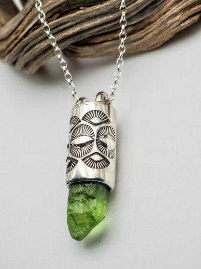 Peridot Eye/Fan Talisman Necklace
