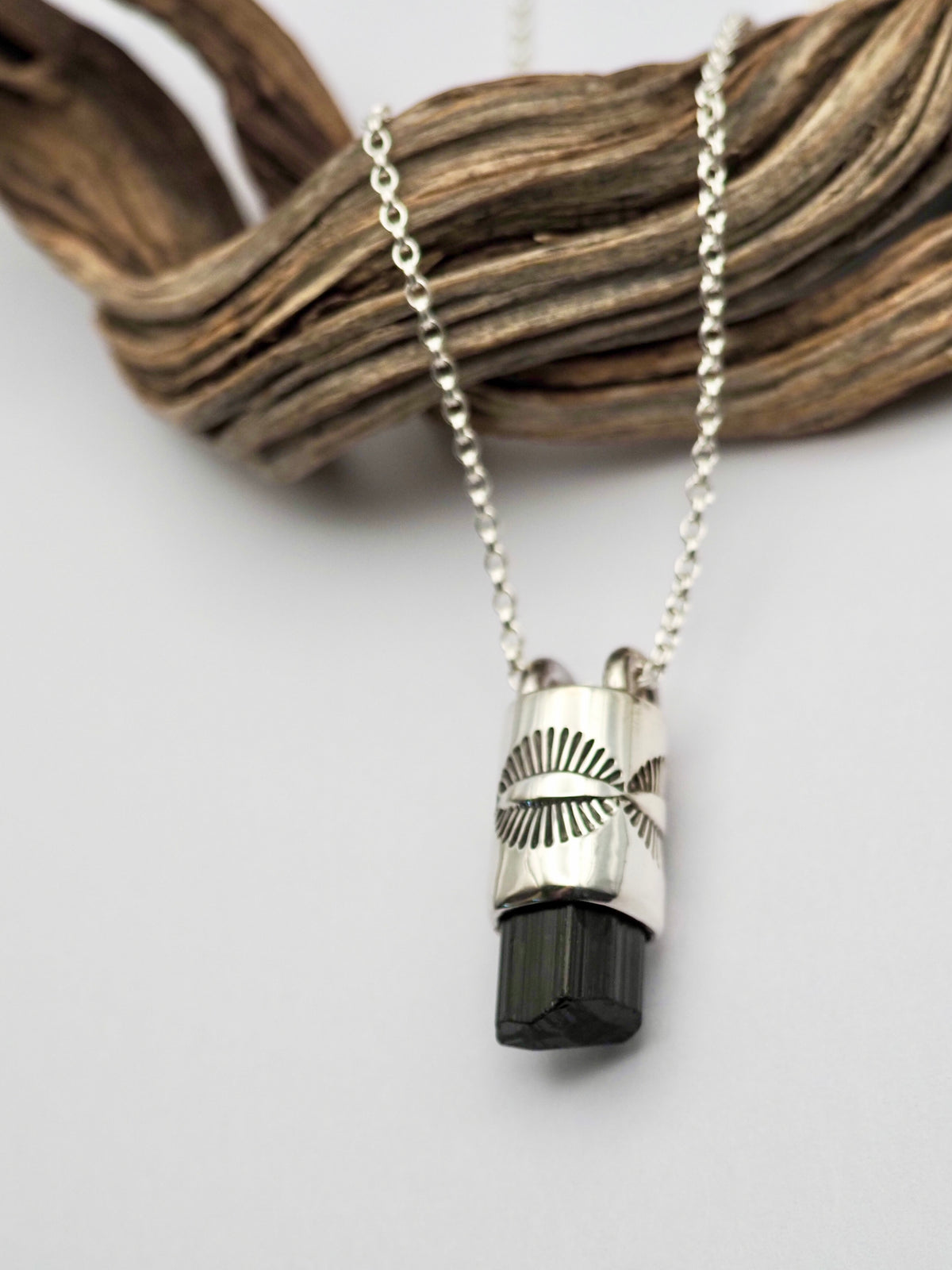 Black Tourmaline Eye Talisman Necklace