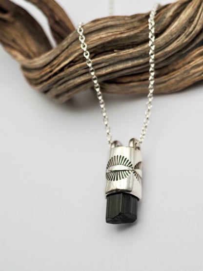 Black Tourmaline Eye Talisman Necklace