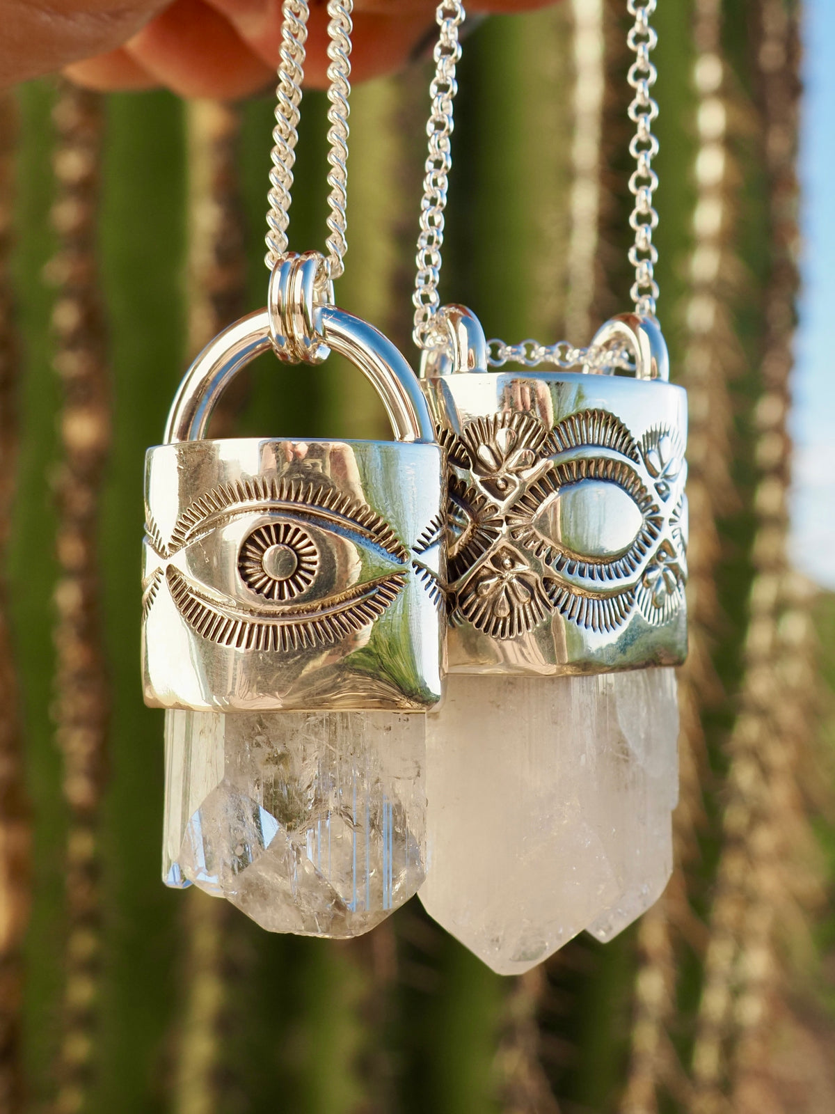 Danburite Eye/Prickly Pear Talisman Necklace