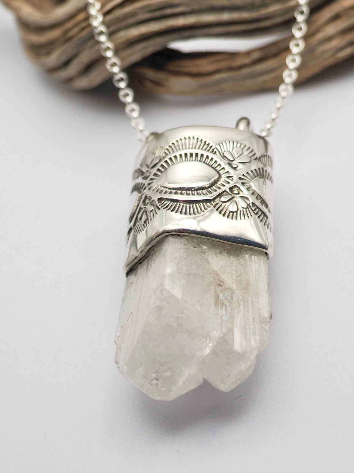 Danburite Eye/Prickly Pear Talisman Necklace