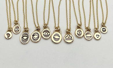 14k Gold Lucky Pendant Talisman Necklace