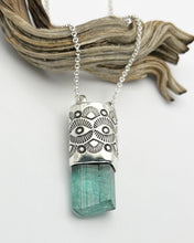 Blue Tourmaline Eye/Fan Talisman Necklace