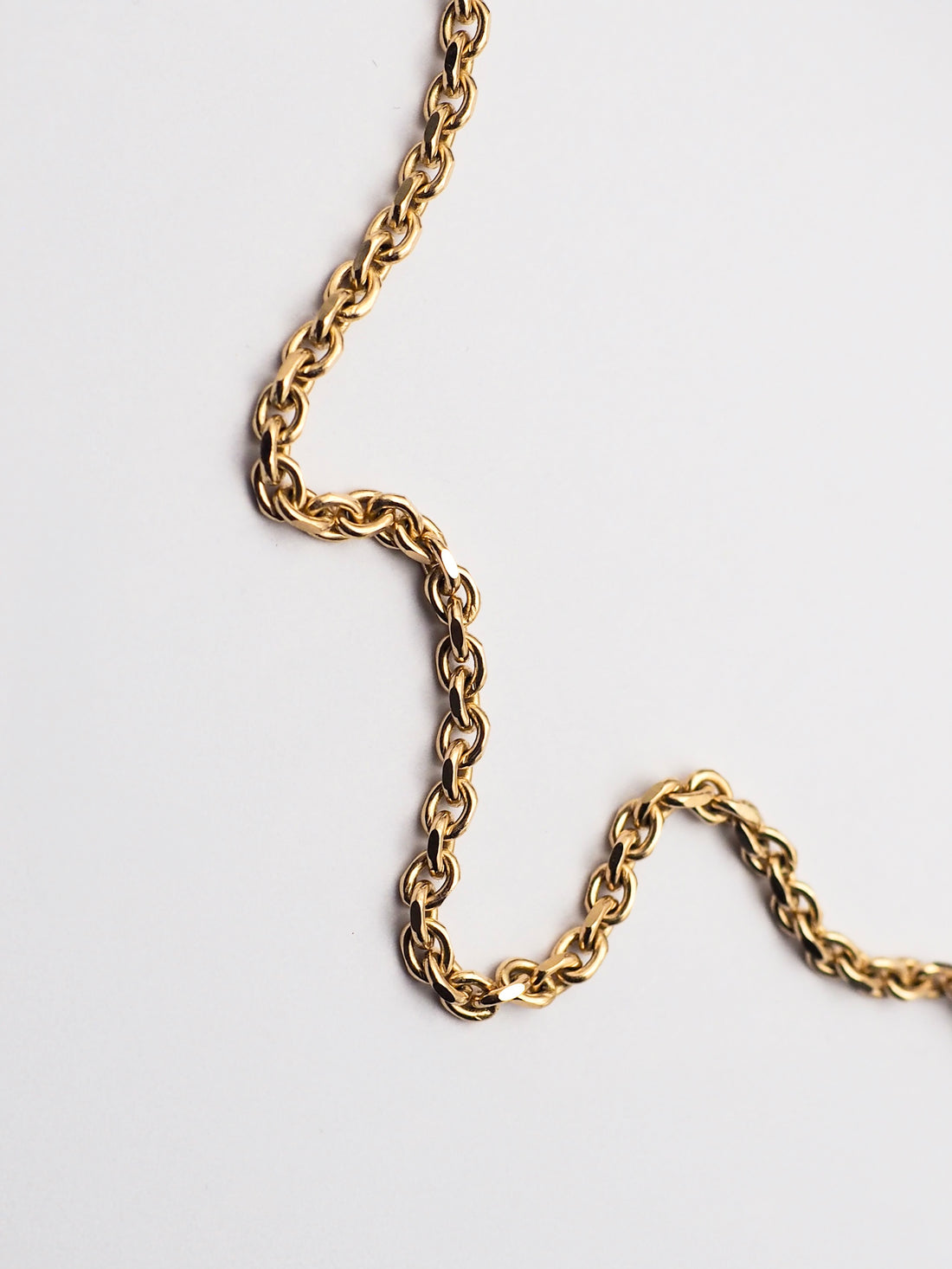 14k Gold 2.5mm Beveled Oval Cable Chain