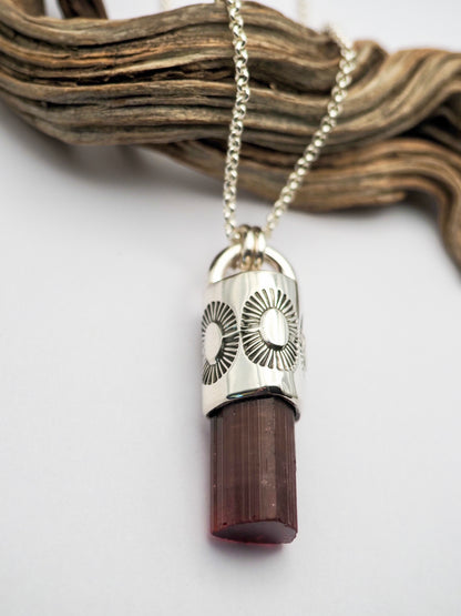 Rubellite Tourmaline Sunshine Talisman Necklace