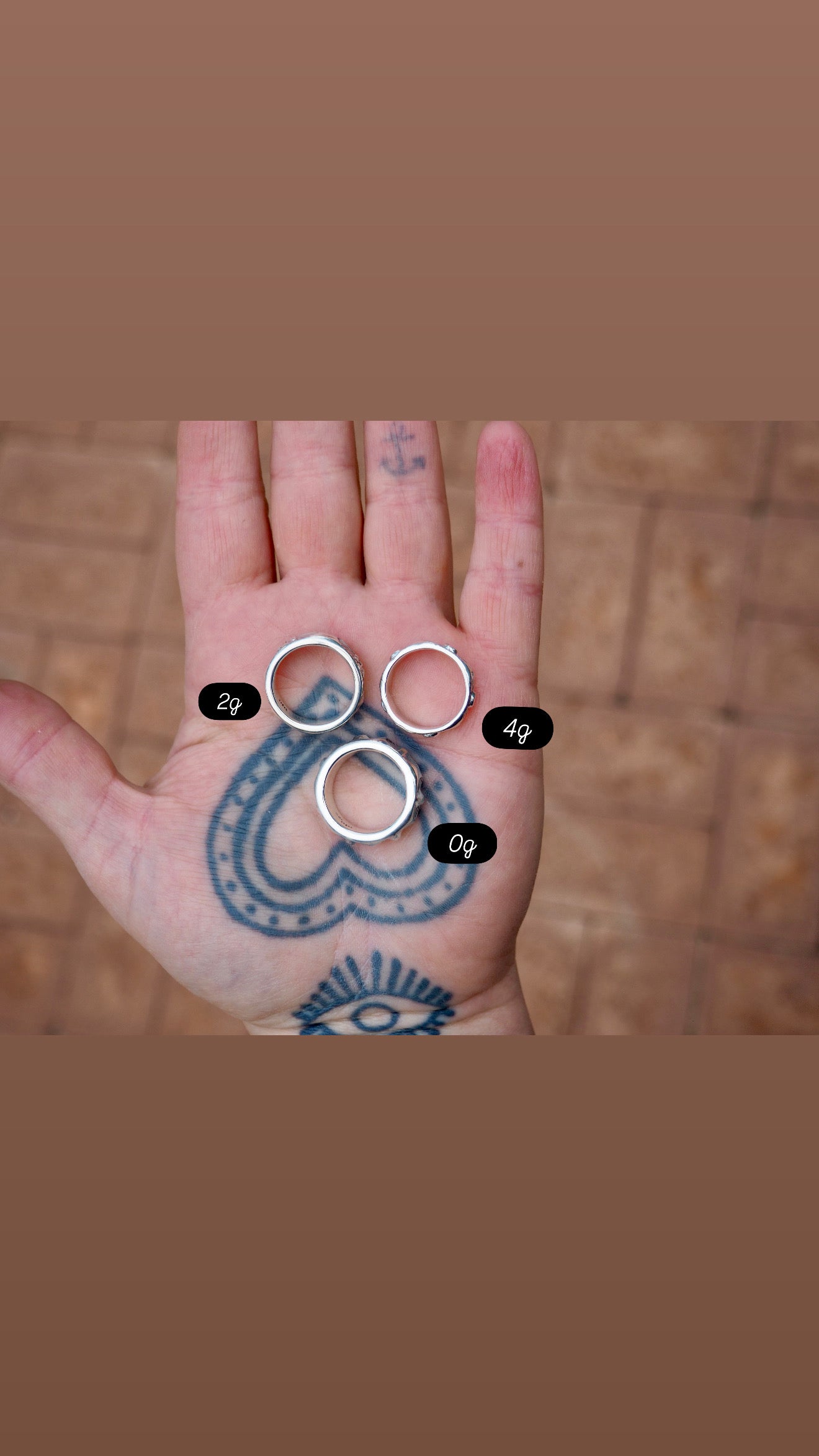 Hand Stamped Sterling Silver Half Round Stacker Rings