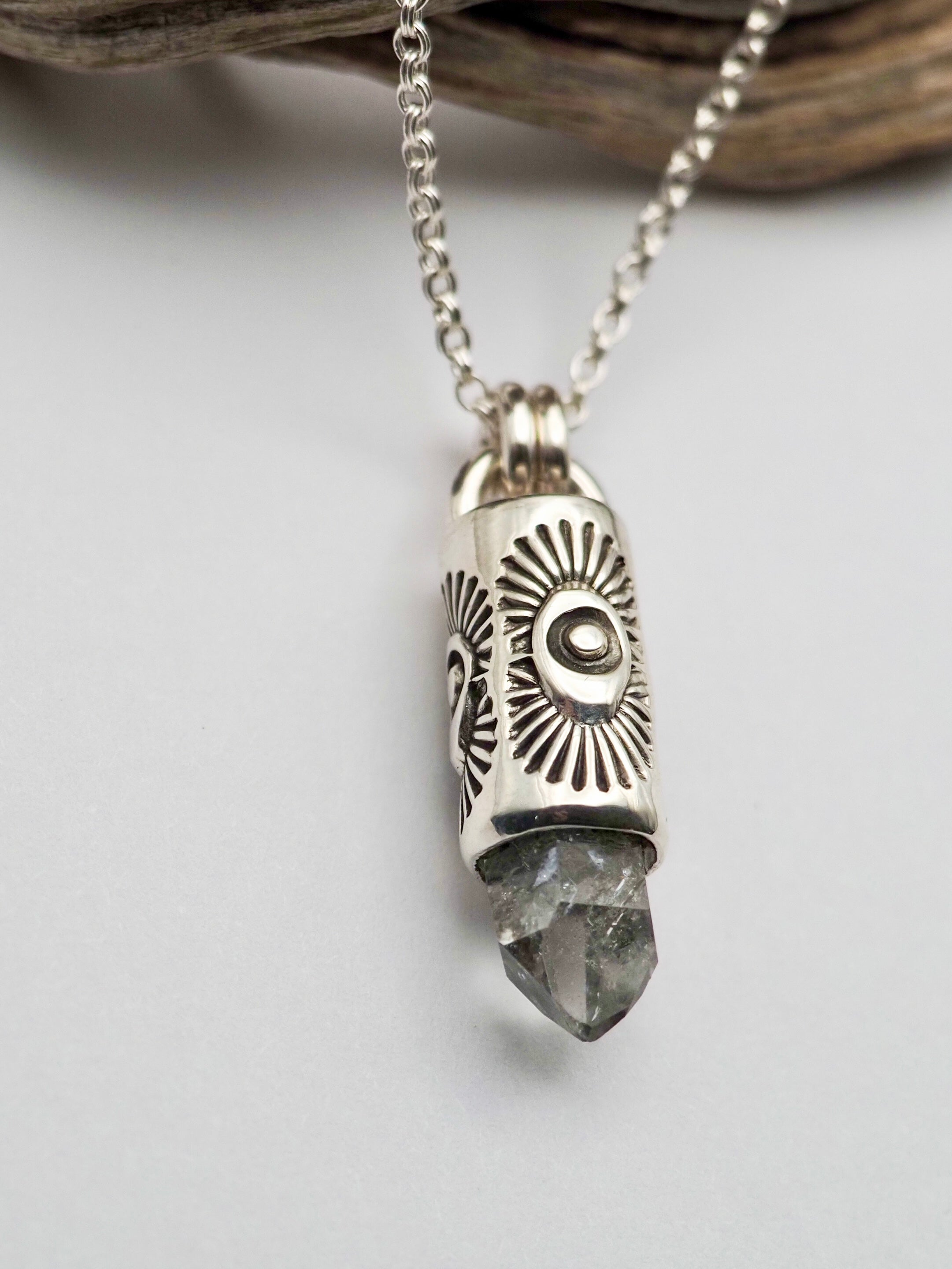 Herkimer Diamond Tumbleweed Talisman Necklace