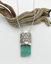 Blue Tourmaline Eye/Fan Talisman Necklace