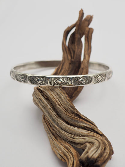 MTO Diamondback Hand Stamped Bangle